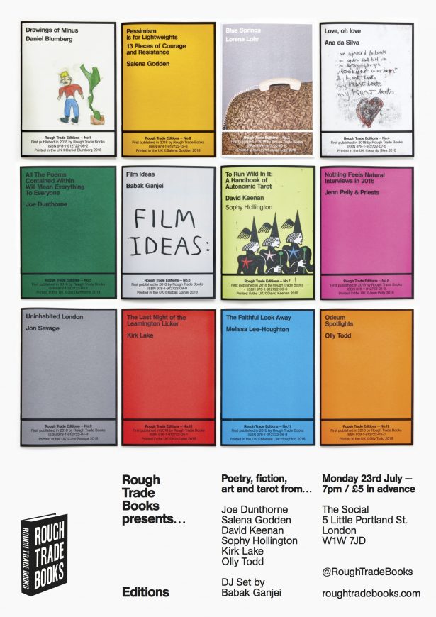 Rough Trade Books presents… The Editions Rough Trade Editions comes hurtling out of the blocks with their first twelve pamphlets—twelve small good things to encourage, console, renew and rewire the world for their readers